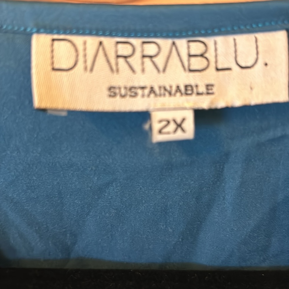 NWOT The Diarrablu Sustainable True Wrap Blouse Top Flutter Sleeves Women's 2X - Picture 3 of 4